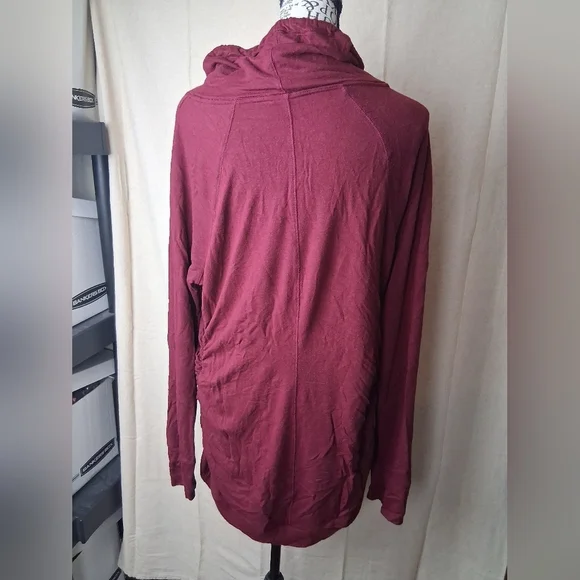 Isabel Maternity Burgundy Drawstring Top Large - Picture 2 of 6